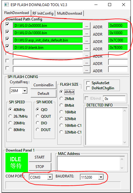 espressif esp8266 firmware download tool